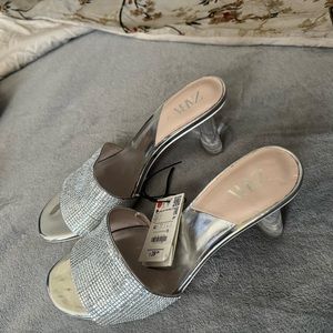 Silver women size 42 heels